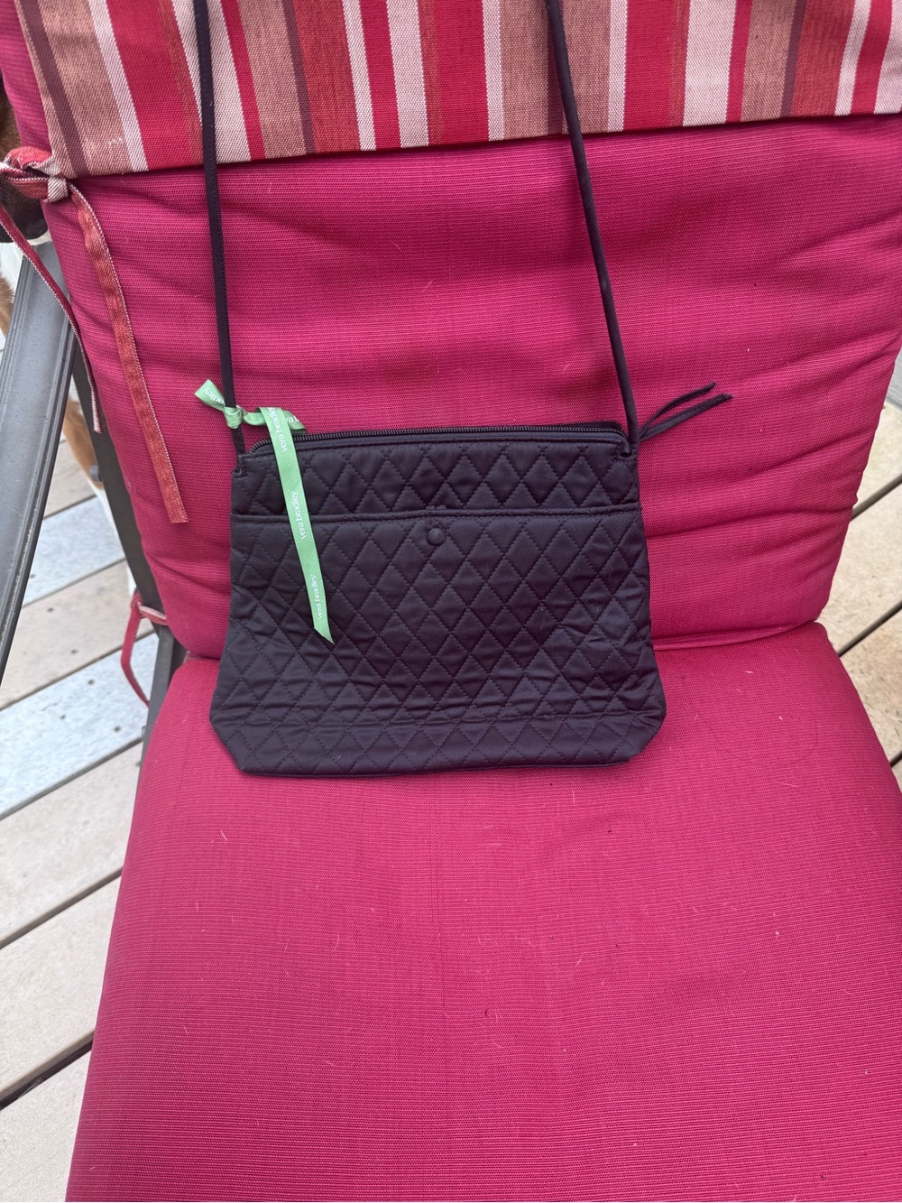 Vera Bradley Black Quilted Crossbody Bag - Lightweight Everyday Shoulder Bag